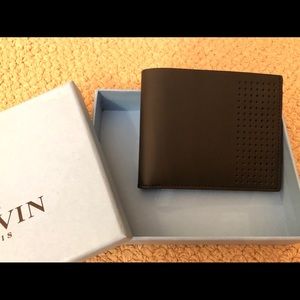LANVIN men’s bifold leather wallet new in box